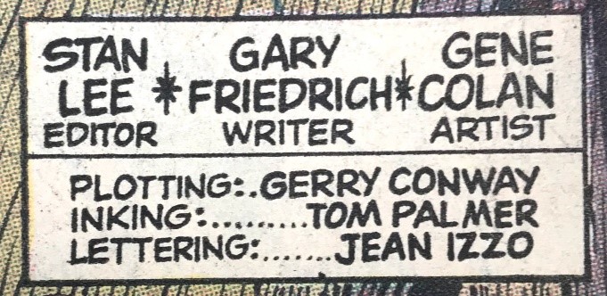 Example comic book credits indentifying both a writer and plotter and both an artist and inker